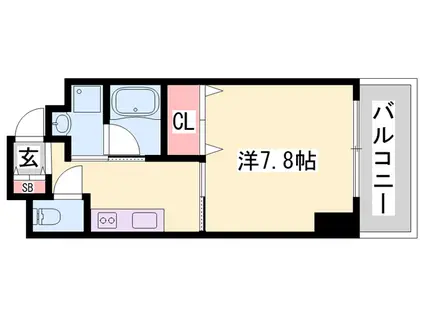 エクセル姫路(1K/2階)の間取り写真