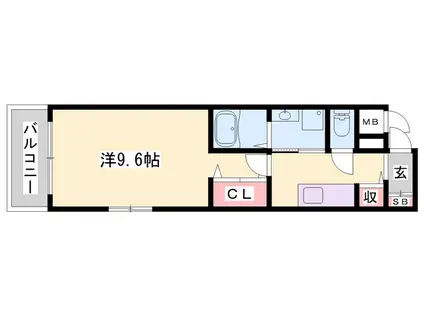 プレッソ 東加古川2(1K/3階)の間取り写真