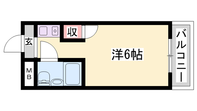 アクシス東加古川(1K/3階)の間取り写真