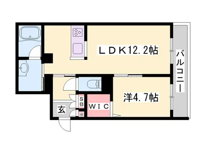 シャーメゾン HARU(1LDK/2階)の間取り写真