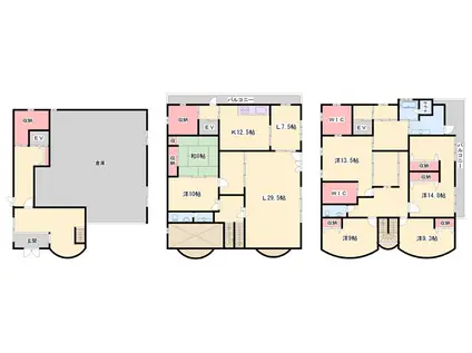 赤穂線 相生駅(兵庫) 徒歩9分 3階建 築29年(6SLDK)の間取り写真