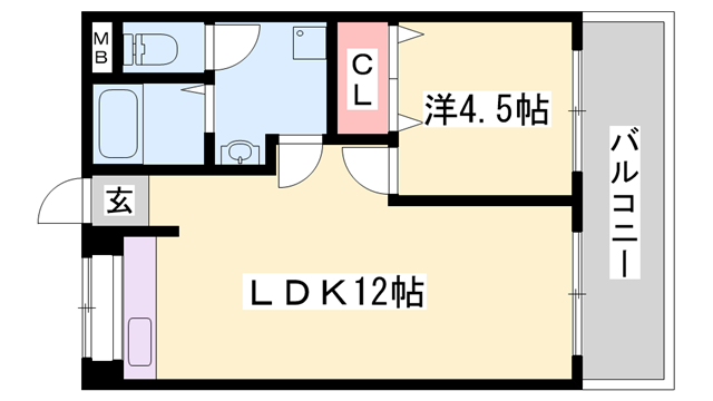 井上ハイツ(1LDK/2階)の間取り写真