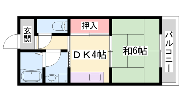 メゾン大半田(1DK/2階)の間取り写真