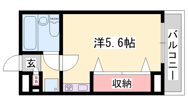 サンパレス21姫路(ワンルーム/6階)の間取り写真