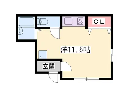 サンハイツ(ワンルーム/2階)の間取り写真