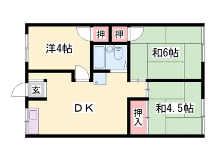 緑風荘(3DK/1階)の間取り写真