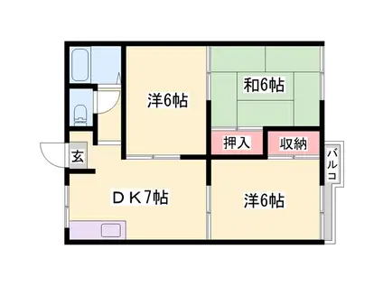 グリーンハイツはりまA(3DK/2階)の間取り写真