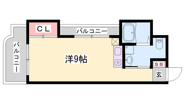 播但線 京口駅 徒歩10分 7階建 築38年(ワンルーム/4階)の間取り写真