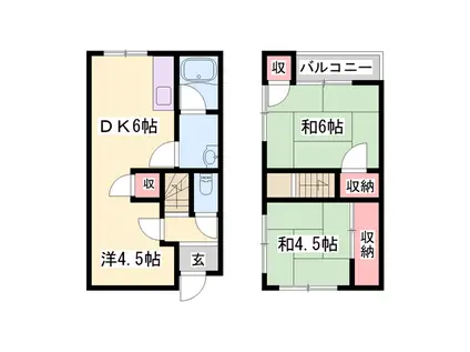 播但線 京口駅 徒歩13分 2階建 築49年(3DK)の間取り写真