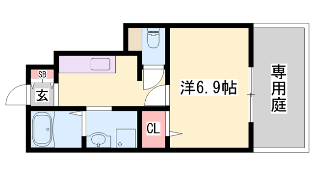 ヴィンヒル23(1K/1階)の間取り写真