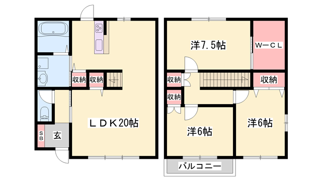 パシオン真(3LDK/1階)の間取り写真