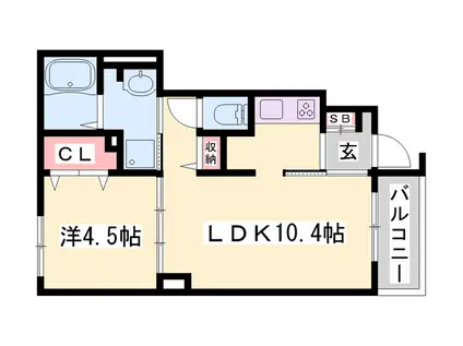 アメジスト(1LDK/1階)の間取り写真