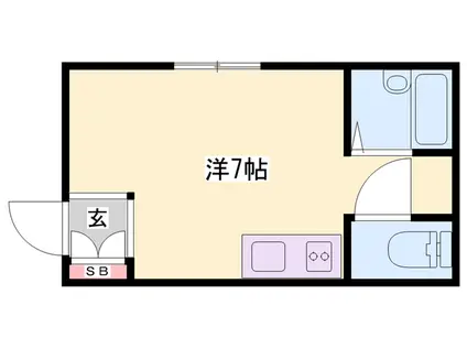 ワンルームみやび(ワンルーム/1階)の間取り写真