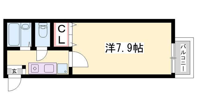 クリエイト興浜(1K/2階)の間取り写真