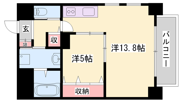 ライフタウンⅢ(1LDK/7階)の間取り写真