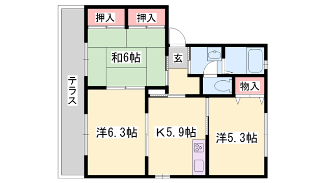 シャーメゾン高岡西(3K/1階)の間取り写真