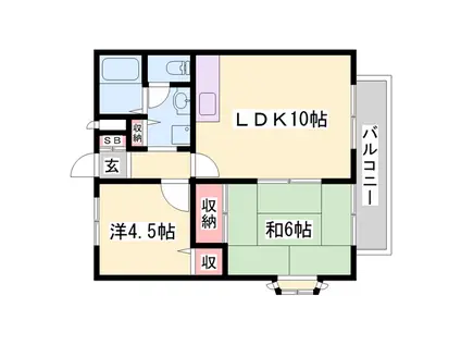 マ・メゾン2(2LDK/2階)の間取り写真