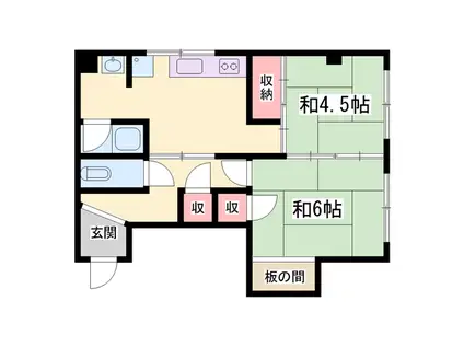 サクライビル(2DK/3階)の間取り写真