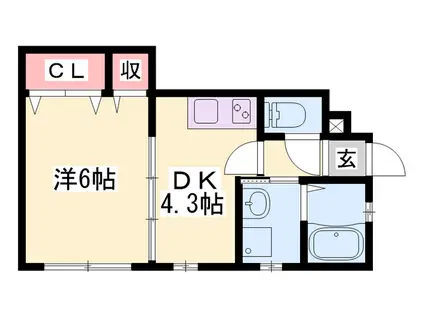 エクセレントコートA棟(1DK/1階)の間取り写真
