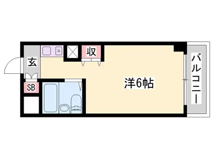 スカイコート姫路(ワンルーム/1階)の間取り写真