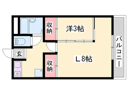 ラフェスタ加東(1DK/2階)の間取り写真