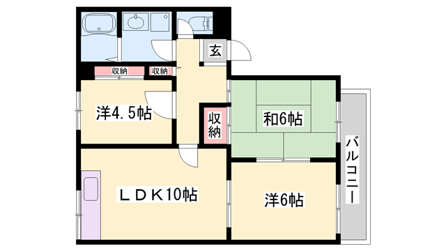 ベリーハイツ(3LDK/2階)の間取り写真