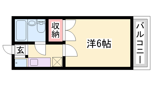 Uマンション(1K/2階)の間取り写真
