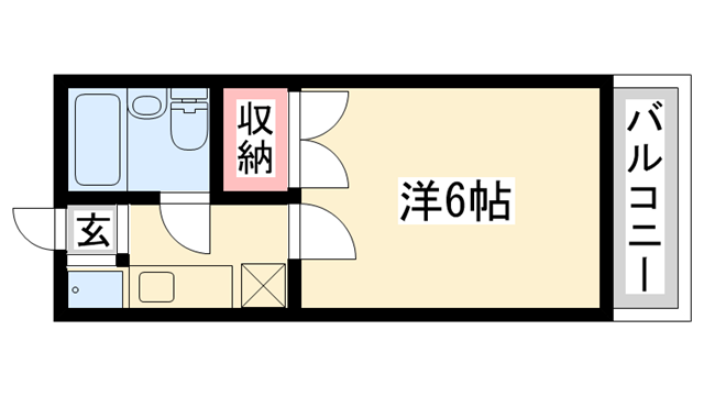 Uマンション(1K/2階)の間取り写真