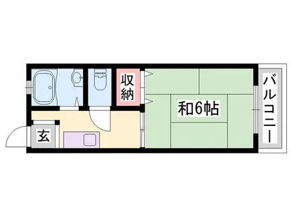 サンシティ上大野(1K/2階)の間取り写真