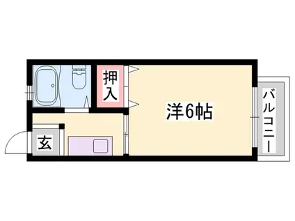 東辻井ハイツ(1K/1階)の間取り写真