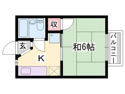 シラサギ(1K/1階)の間取り写真