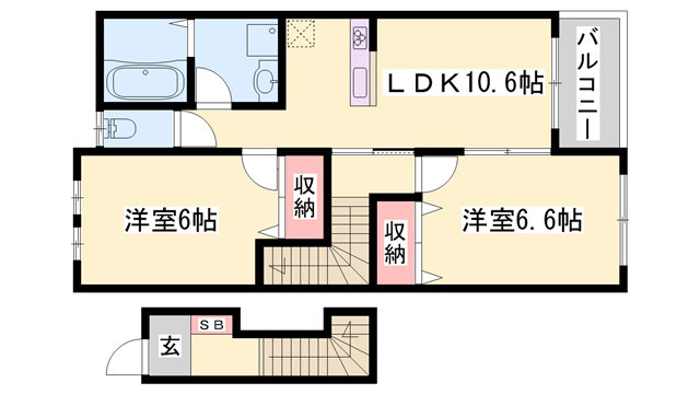ファインシア(2LDK/2階)の間取り写真