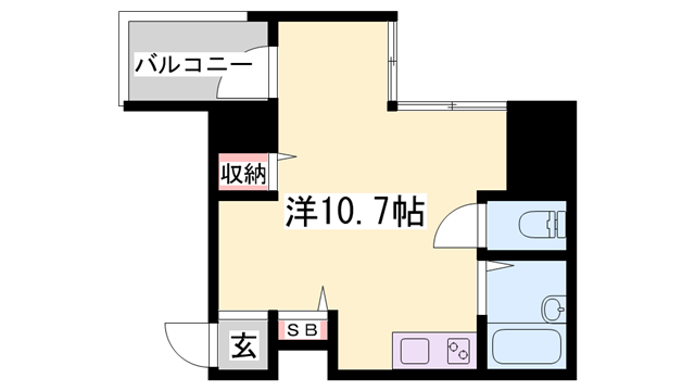 ONELIGHT博労町(ワンルーム/3階)の間取り写真