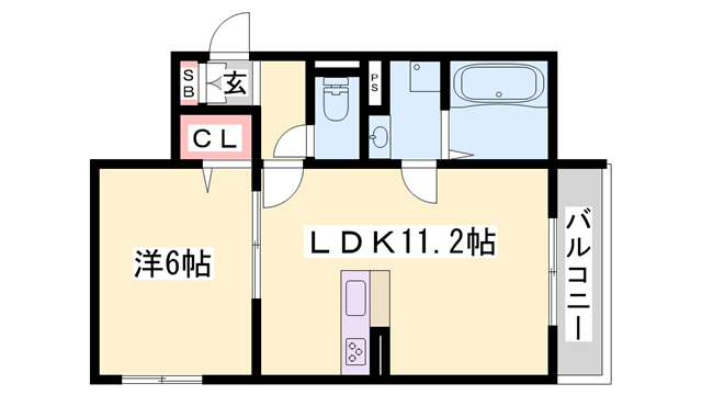 D-ROOM国芳(1LDK/1階)の間取り写真