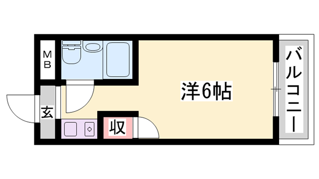 アクシス東加古川(1K/2階)の間取り写真