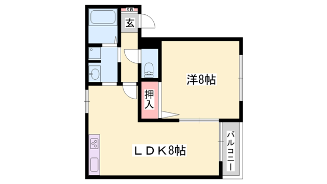 エスペレール(1LDK/1階)の間取り写真