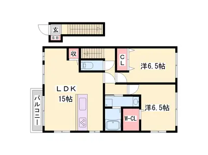 コンフォート大島Ⅳ A棟(2LDK/2階)の間取り写真