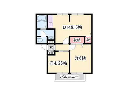 サンライフ芝(2DK/1階)の間取り写真