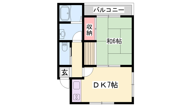 Jシープレス寺前(1DK/1階)の間取り写真