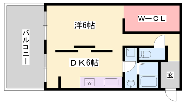 奥野ビル(1DK/4階)の間取り写真