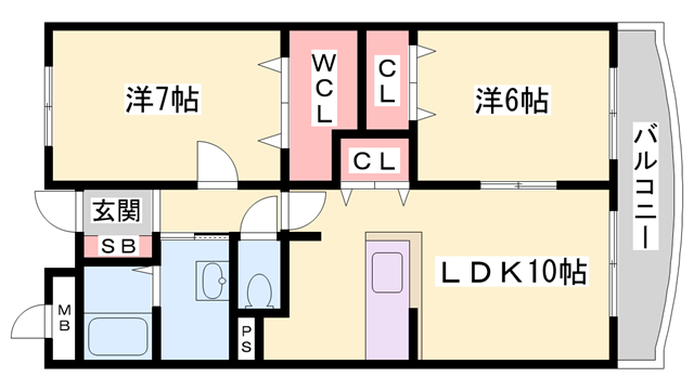 フラッツ・アイ2(2LDK/1階)の間取り写真