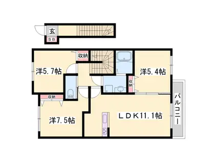 シュシュ しらかし(3LDK/2階)の間取り写真