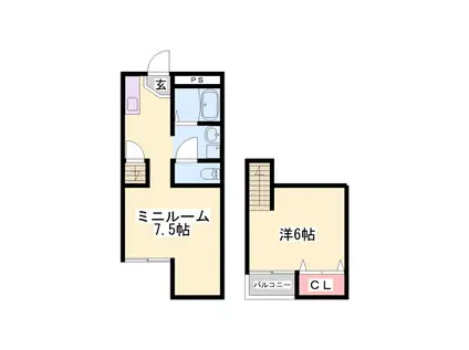 THE CITY姫路獨協大学前(1K/1階)の間取り写真