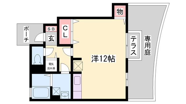 ロイヤルメゾンマエダ(ワンルーム/1階)の間取り写真