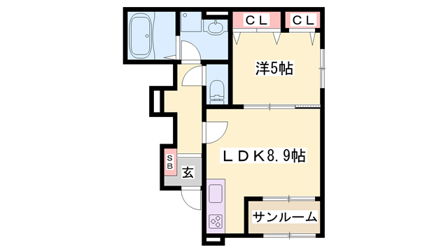 マジェスティⅡ(1LDK/1階)の間取り写真