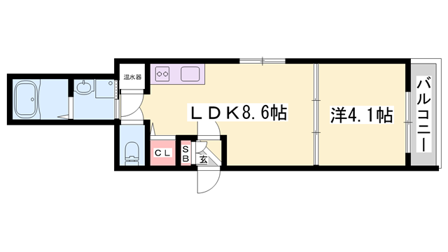 URBAN SEA(1LDK/1階)の間取り写真
