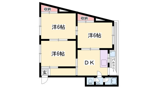 ANGELO白国(3DK/4階)の間取り写真