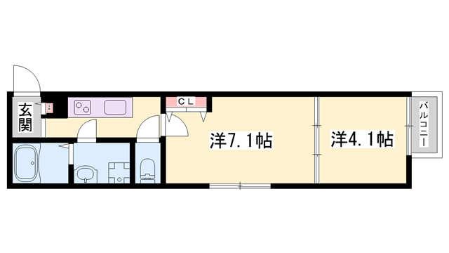 KOKOPELLI花田(2K/1階)の間取り写真
