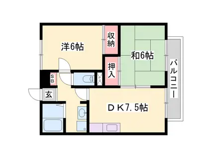 クレストみずほ(2DK/2階)の間取り写真