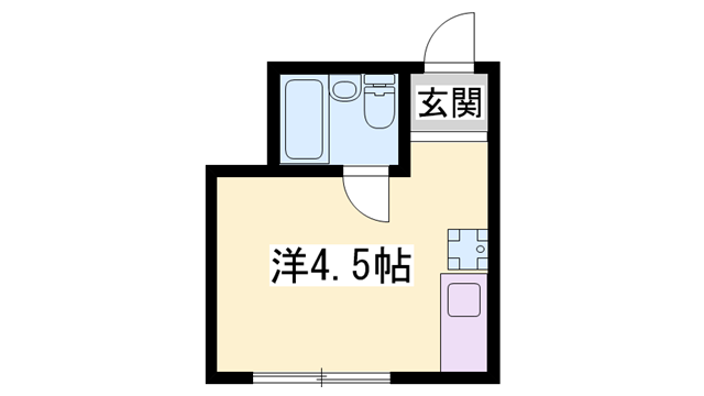リノーバ山野井(ワンルーム/3階)の間取り写真